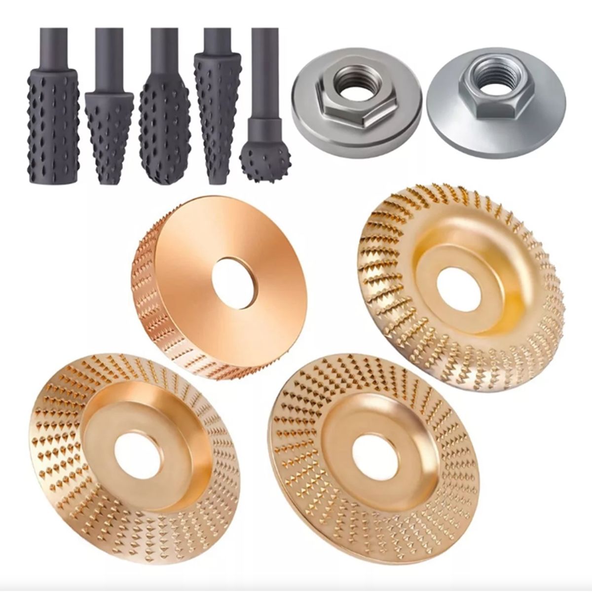 TNAKIEX - Juego De 4 Discos Para Tallar Madera+juego De 5 Escofinas Gi