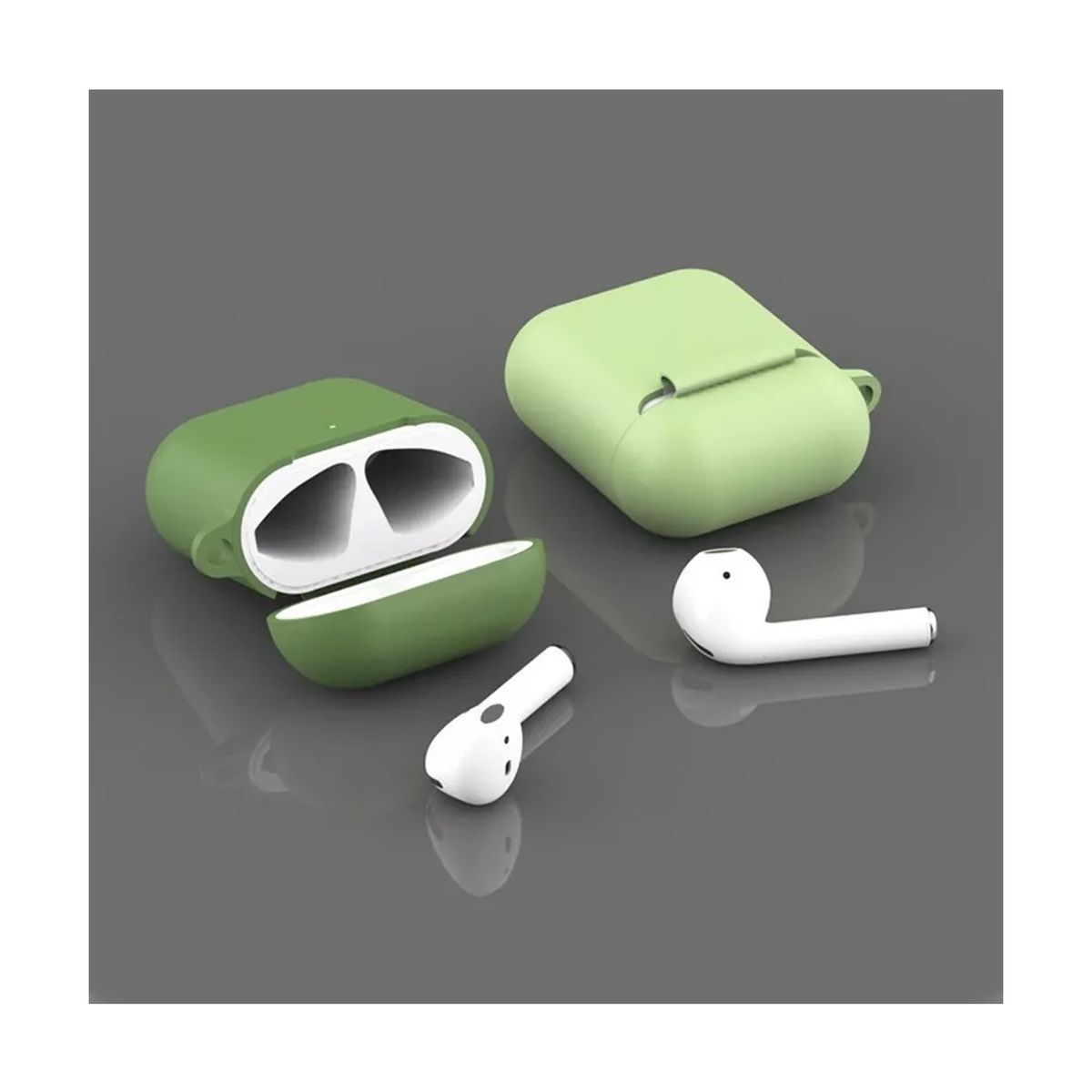 GENERICO - Case Protector Para AirPods Apple + Arnes  - Color Blanco