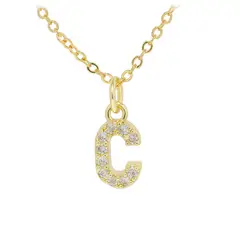 LUX JOYAS - Collar Baño Oro 18k Letra Inicial C Brillitos