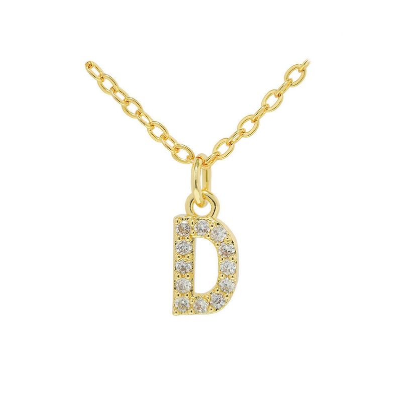 LUX JOYAS - Collar Baño Oro 18k Letra Inicial D Brillitos