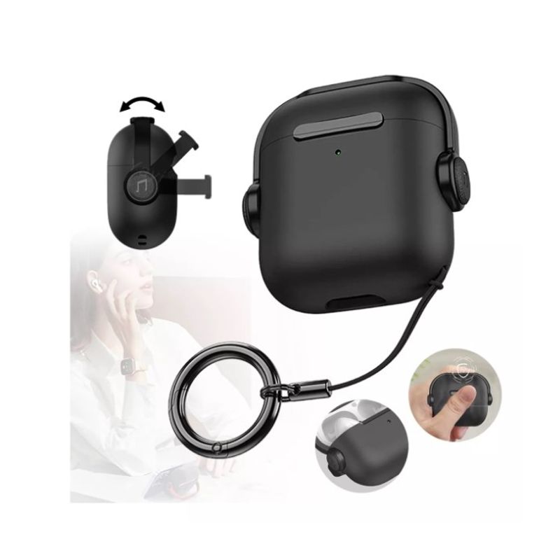 GENERICO - Carcasa Funda  Impermeable Tpu Silicona Para AirPods Pro 1/2 Negro
