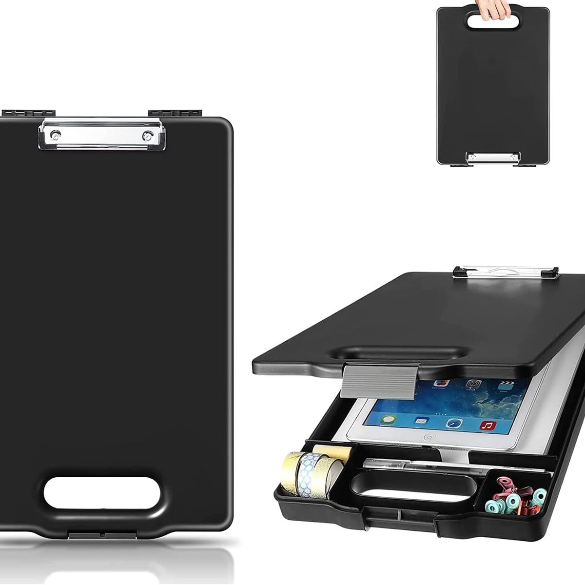 YOMYM - Tabla Apoyo Porta Papeles Almacenamiento Portátil Con Asas