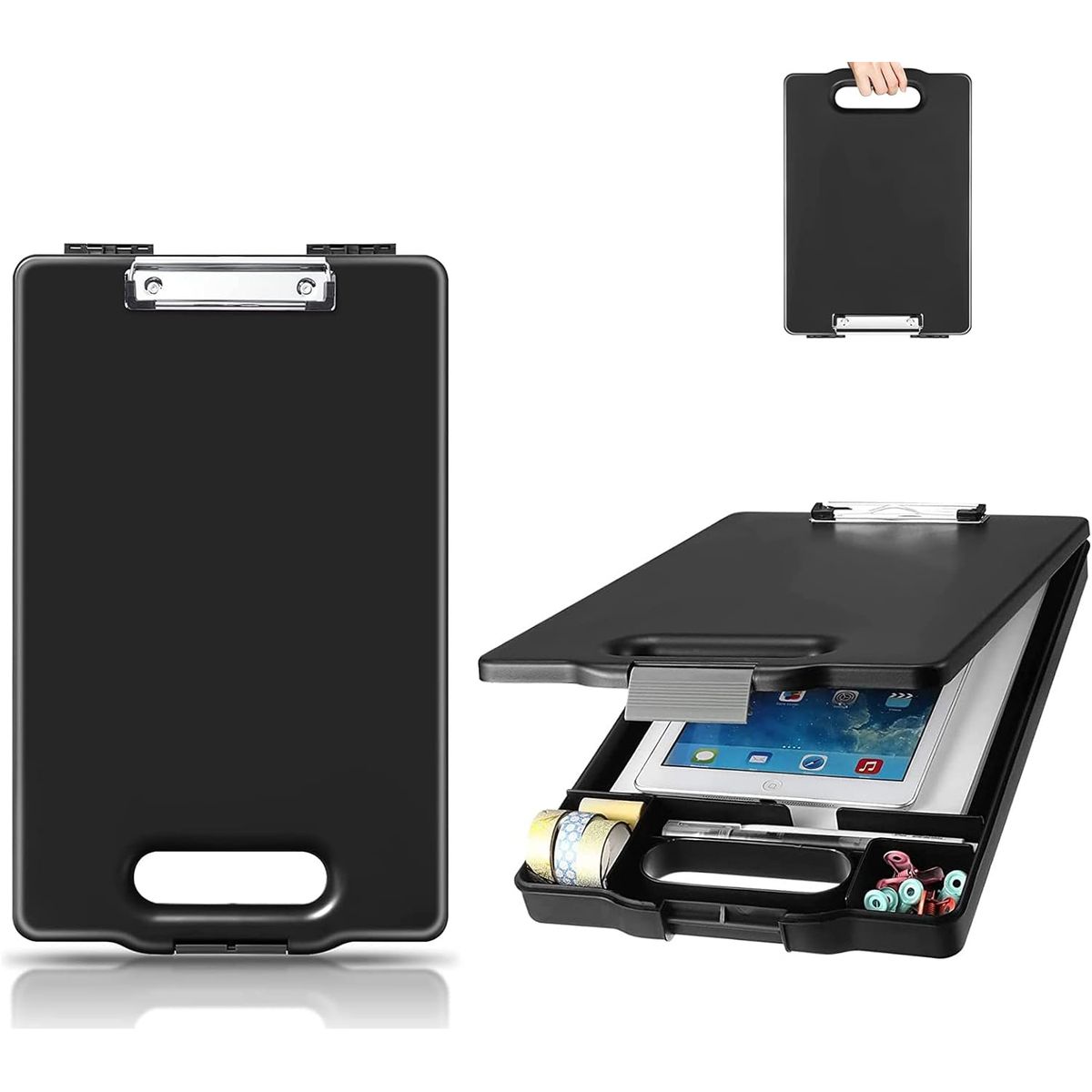 YOMYM - Tabla Apoyo Porta Papeles Almacenamiento Portátil Con Asas