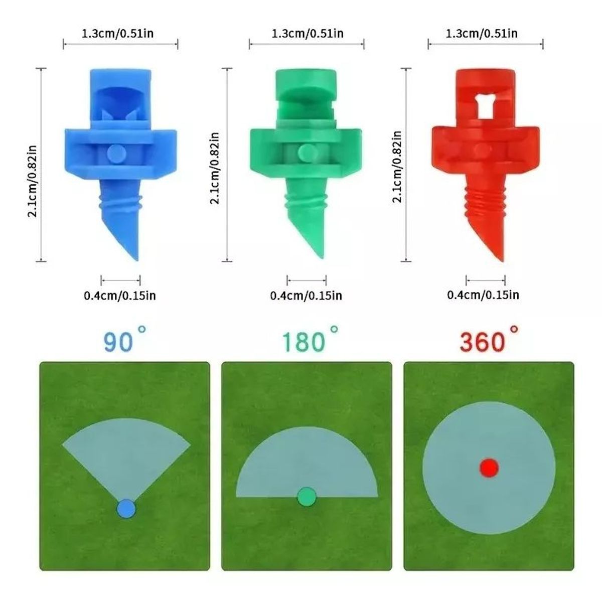 KUANGYE - 50x Aspersor 360° Riego Micro Jet Rociador Jardín 60lh