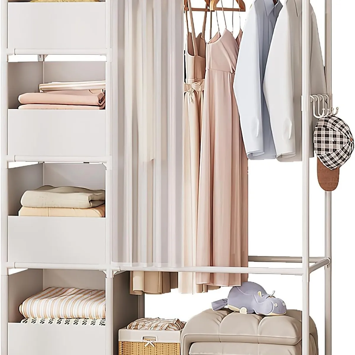 YOMYM - Armario Abierto De Dos Hileras Bblanco Polar