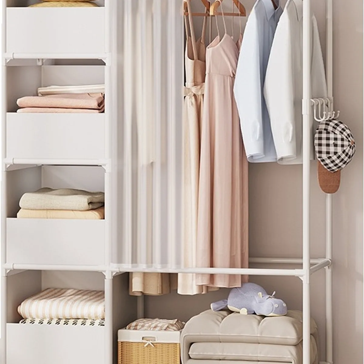 YOMYM - Armario Abierto De Dos Hileras Bblanco Polar