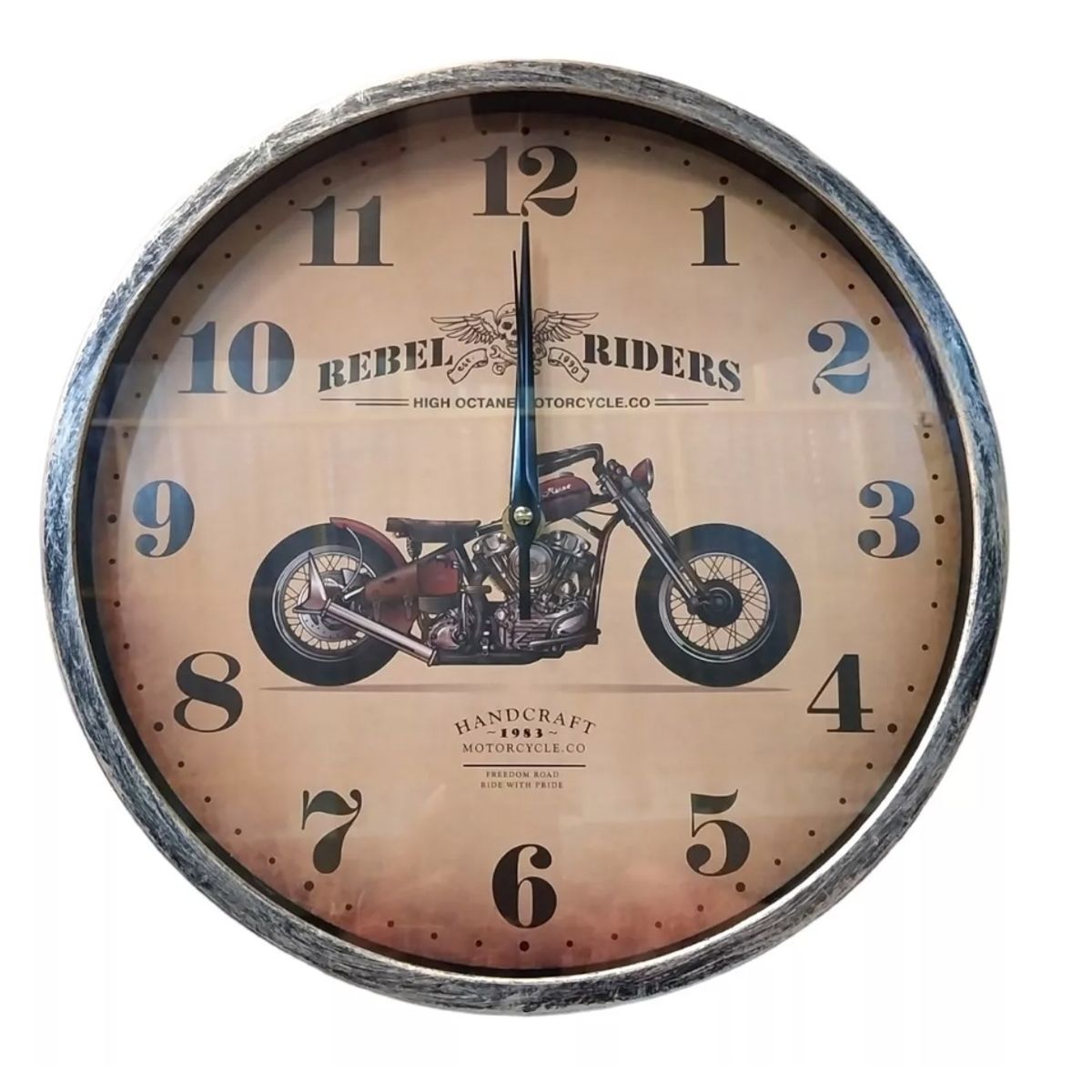 GENERICO - Reloj De Pared Redondo 30cm Rebel Rider Decorativo M107