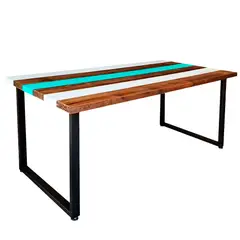 ARTE CHICO - Mesa Comedor Patas Metálicas Negras colores Vintage