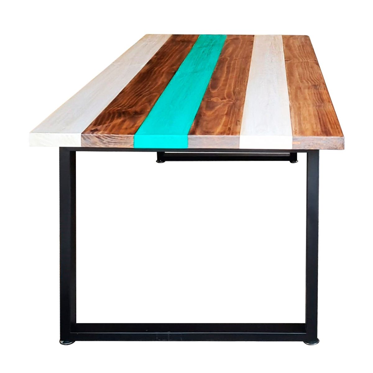 ARTE CHICO - Mesa Comedor Patas Metálicas Negras colores Vintage