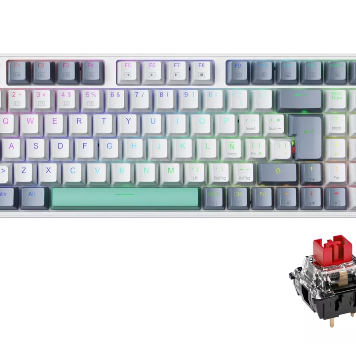 GENERICO - Teclado Mecánico K500 Gamer Alambrico Español Hot Swap Rgb