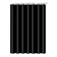 GENERICO - Cortina Para Baño de Poliéster 180cm x 180cm Negro