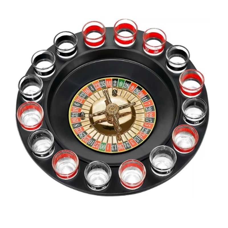 GENERICO - Juego Fiestas Ruleta Rusa Estilo Casino Beber Shots 16 Copas