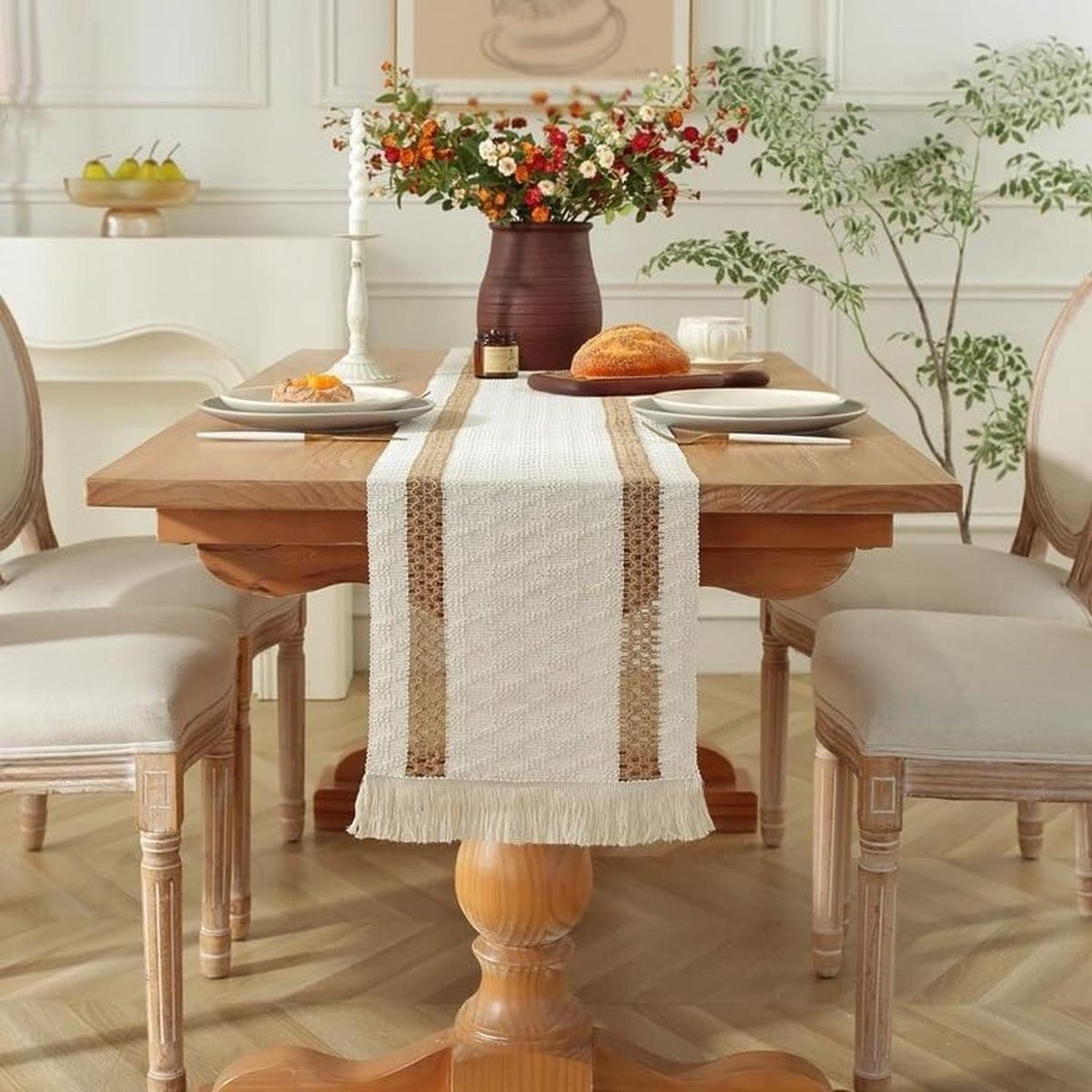 AZ AURAZEUS - Camino De Mesa Decoracion Yute Manteles De Centro 180 x 30