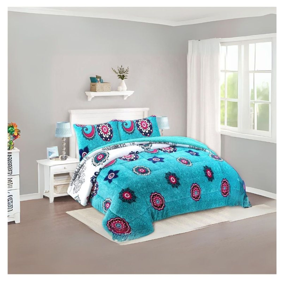 GENERICO - Cobertor Invierno Plush Con Chiporro 2 Plazas Diseños