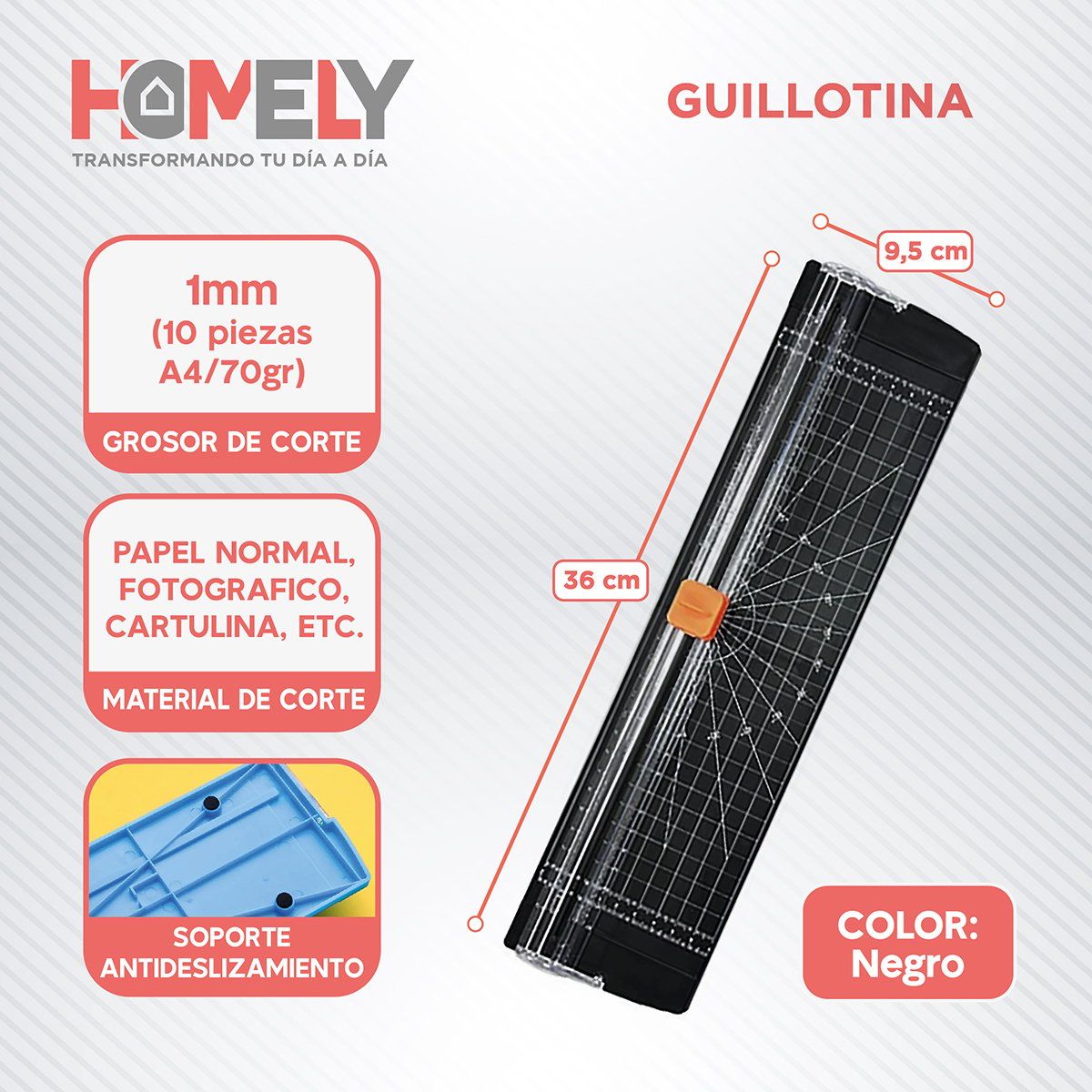HOMELY - Guillotina + Perforadora + Corchetera Termolaminadora Set