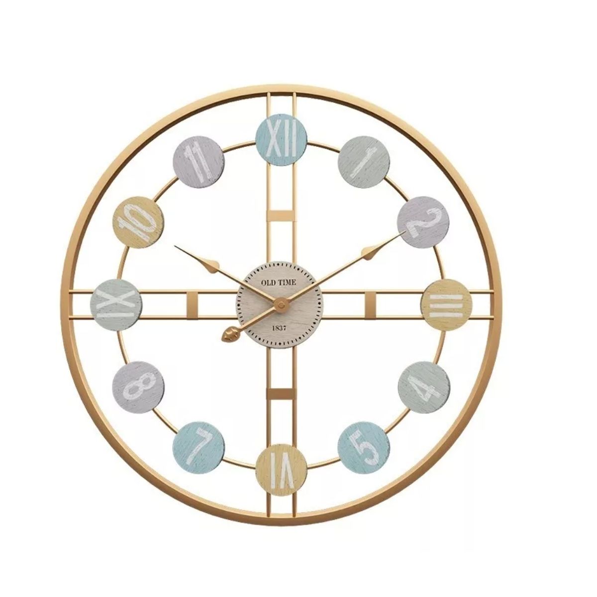 Reloj Pared Dorado Con Números Multicolor, marca GENERICO - Foto Principal