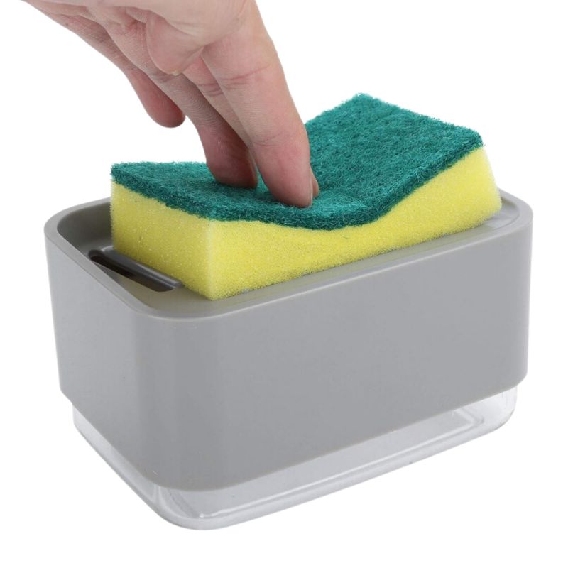 SANTU HOME & DECO - Dispensador De Lava Lozas Manual Para la Cocina Gris