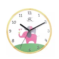 GENERICO - Reloj Pared Madera 25cm Silencioso Infantil
