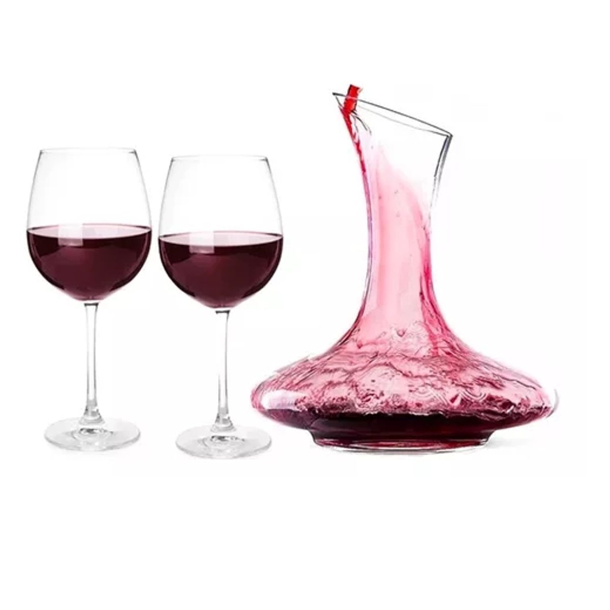 GENERICO - Set Aireador Para Vinos Decantador + X2 Copas De Vino Copas