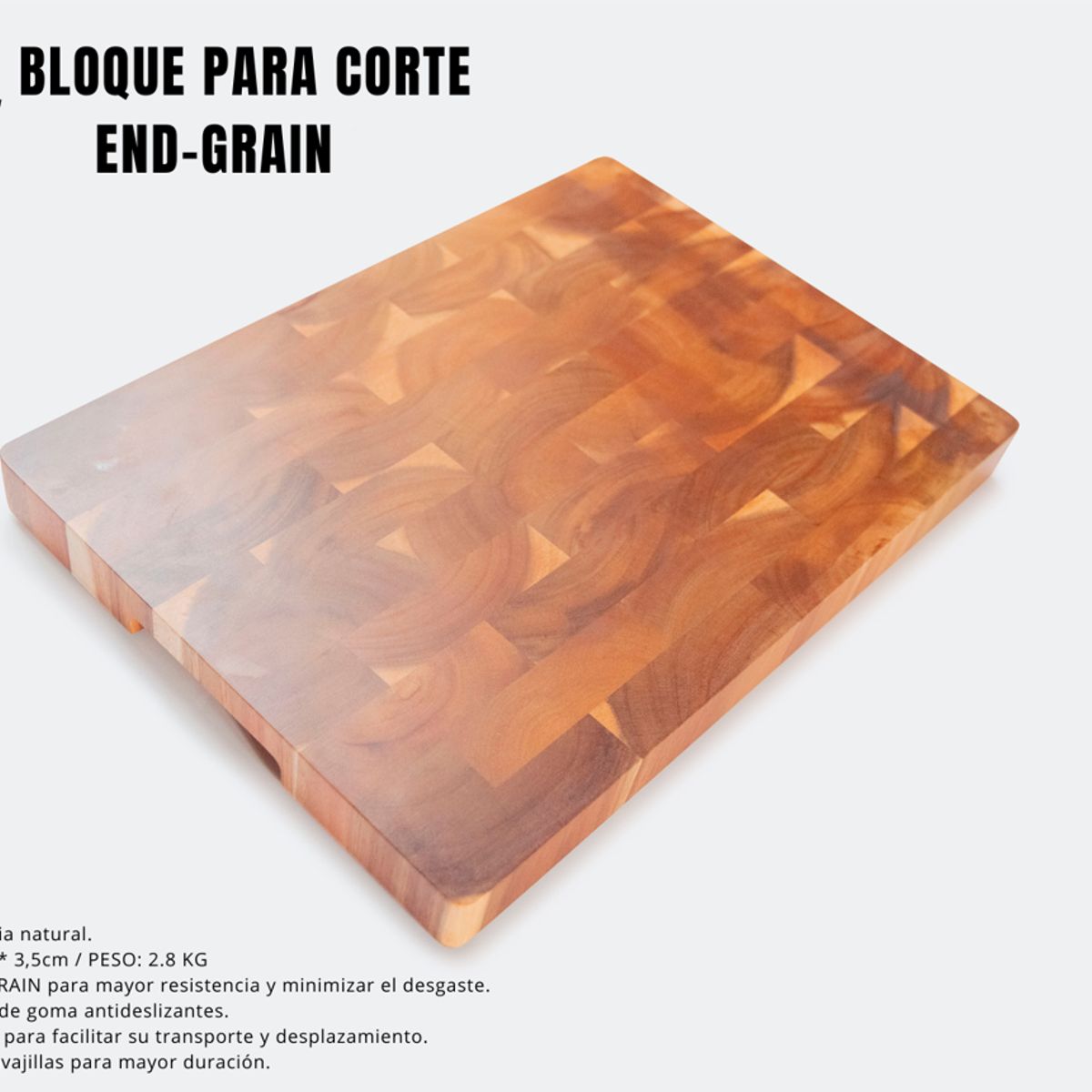 KANKA - KANKA - Tabla Cocina Cortar y Picar End-Grain 43x31 Color Marrón