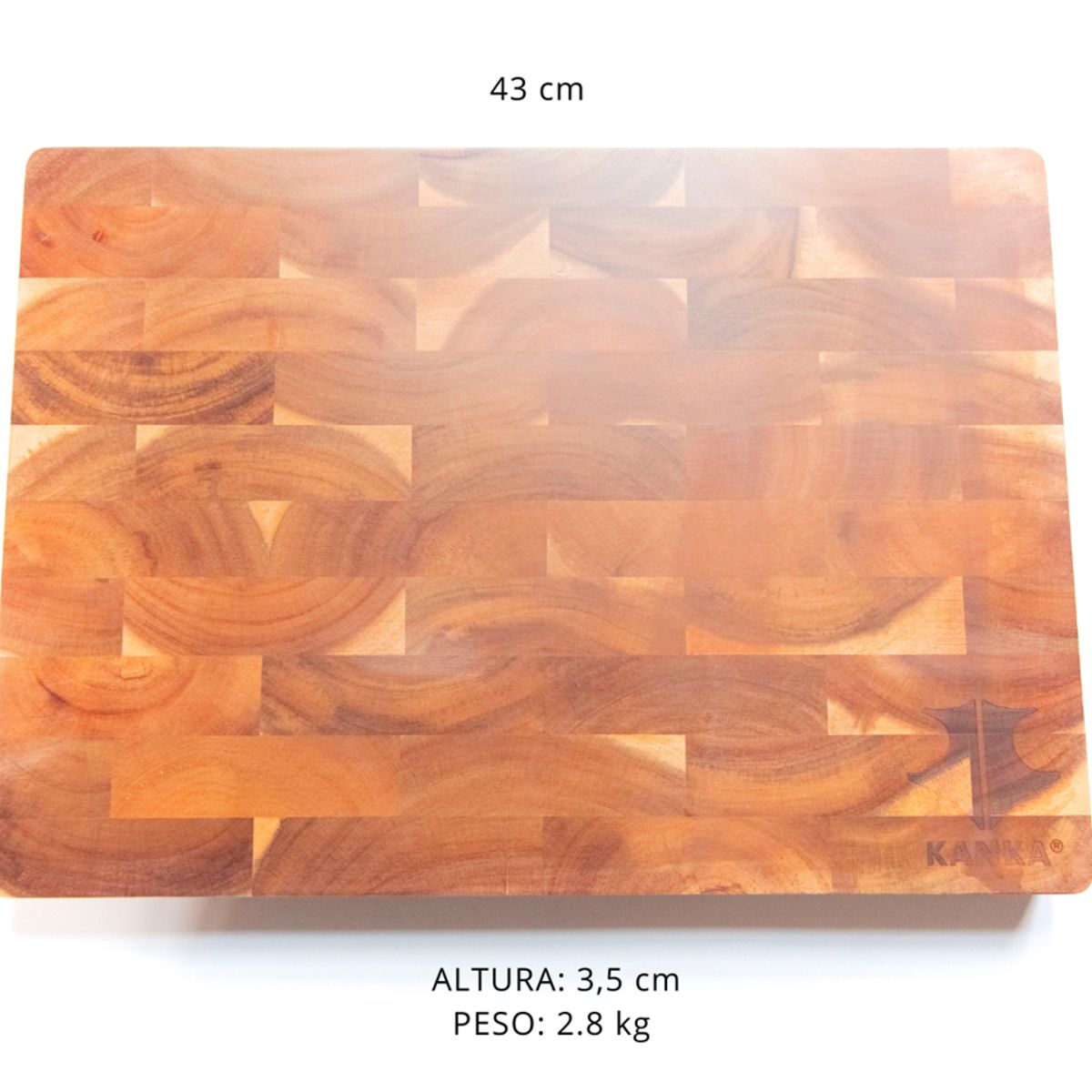 KANKA - KANKA - Tabla Cocina Cortar y Picar End-Grain 43x31 Color Marrón