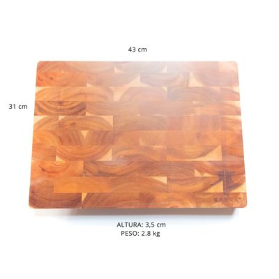 Imagen 2 del producto - Tabla Cocina Cortar y Picar End-Grain 43x31 Color Marrón