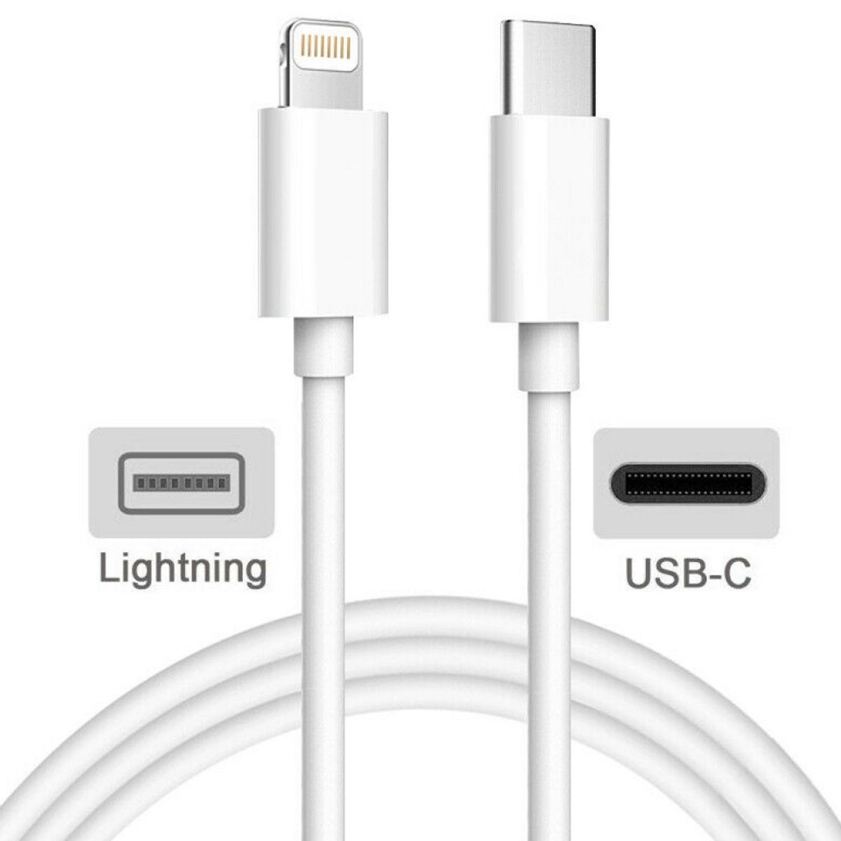 GENERICO - Cable Tipo C a Lightning 2 Metros  Iphone Macbooks