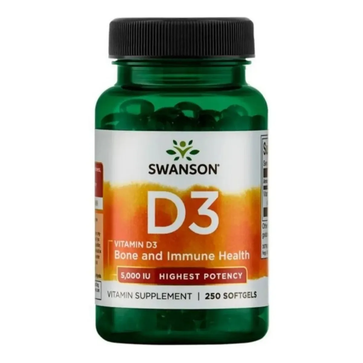 SWANSON - Vitamina D3 5000 UI 250 Soft SWANSON