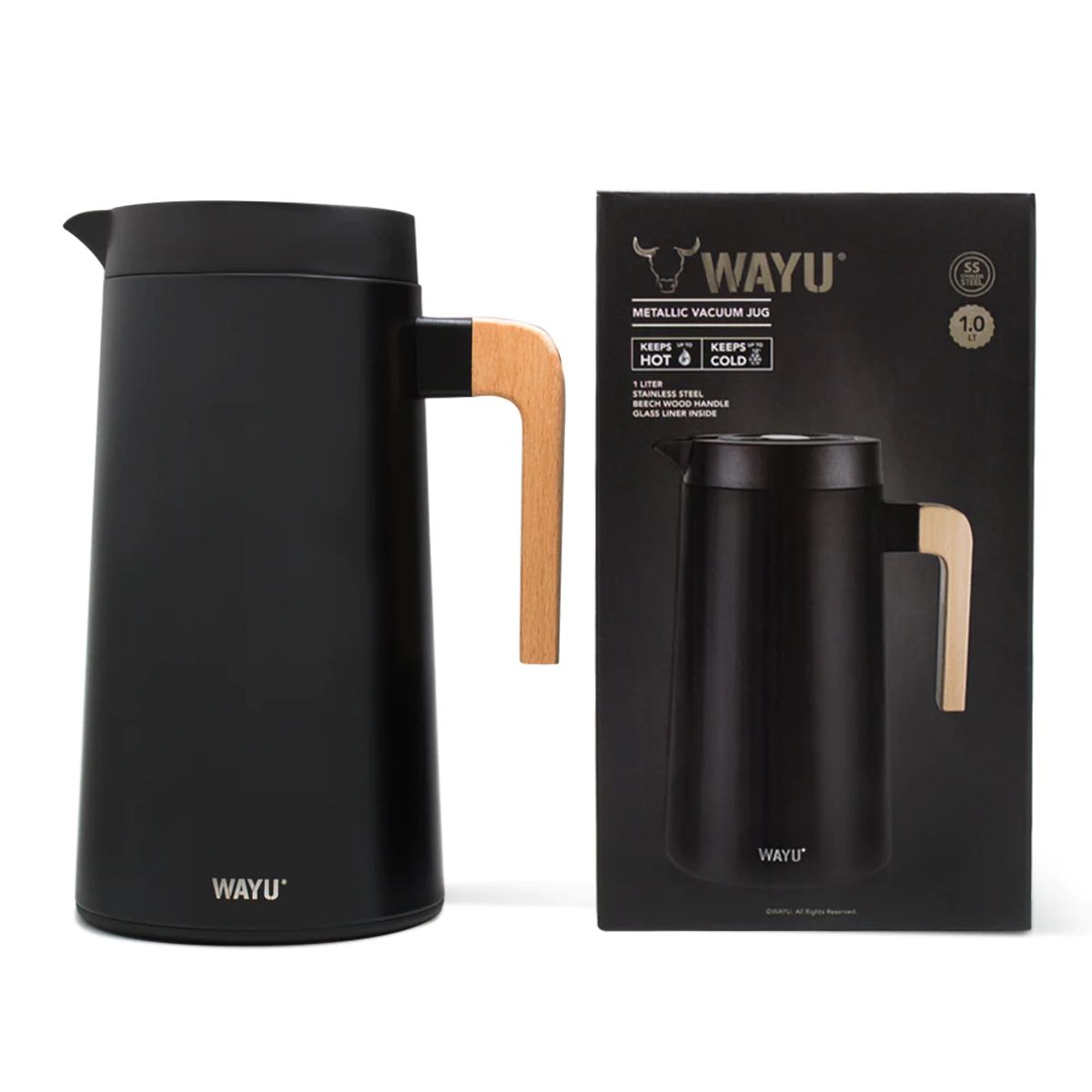 WAYU - Jarra Metalica 1 Litro Wayu Acero Inoxidable Frio Caliente
