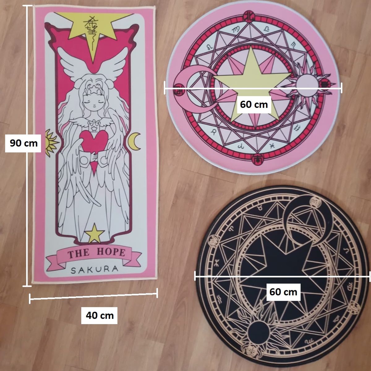 GENERICO - Bajadas De Cama 3 Alfombras Antideslizantes Sakura Card Captor