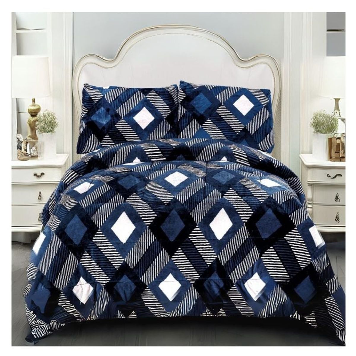 GENERICO - Cobertor Plush De Invierno Super King Con Chiporro De Diseños