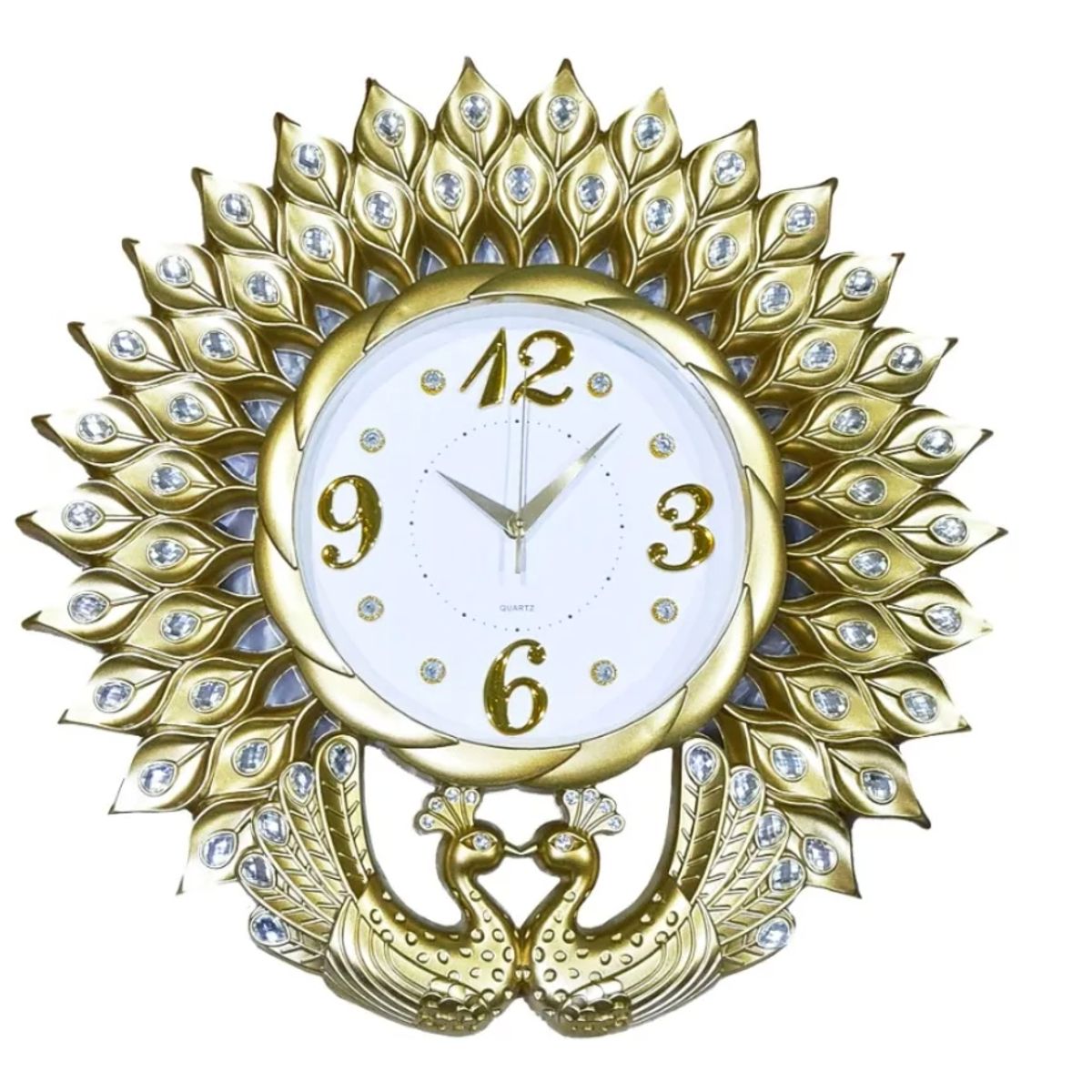 GENERICO - Reloj Mural De Pared Redondo Decorativo Pavo Real Silencioso