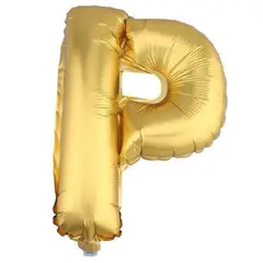 GENERICO - Globo En Forma De Letras Metalizados Dorado Letra P