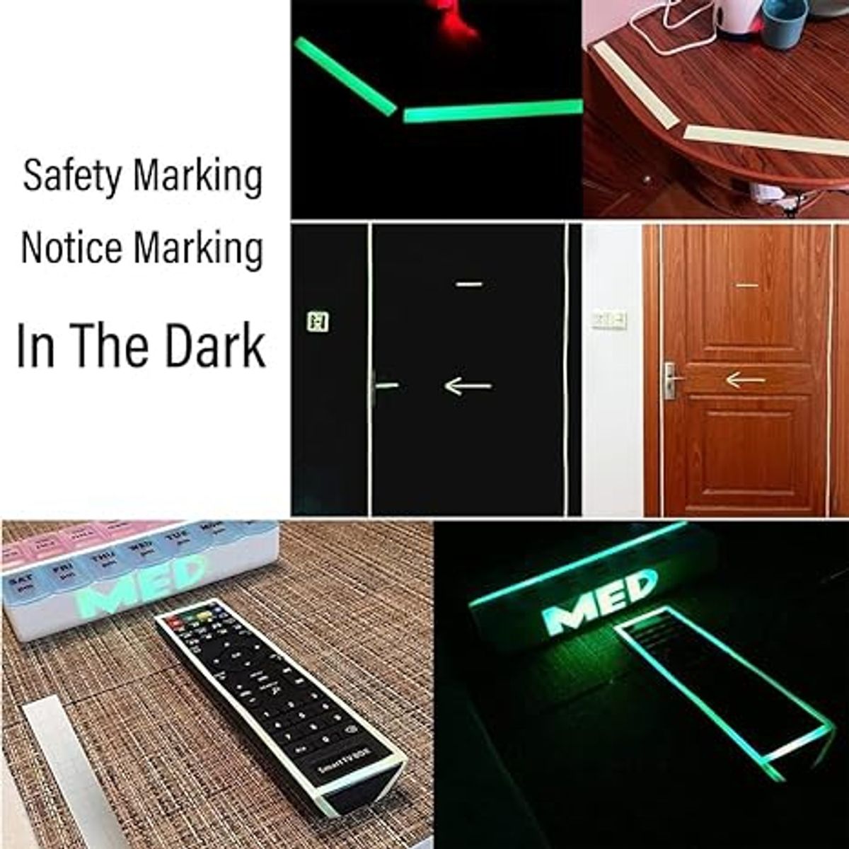 GENERICO - CINTA ADHESIVA FOSFORECENTE 2 CMS X 3 MTS GLOW TAPE 335-649