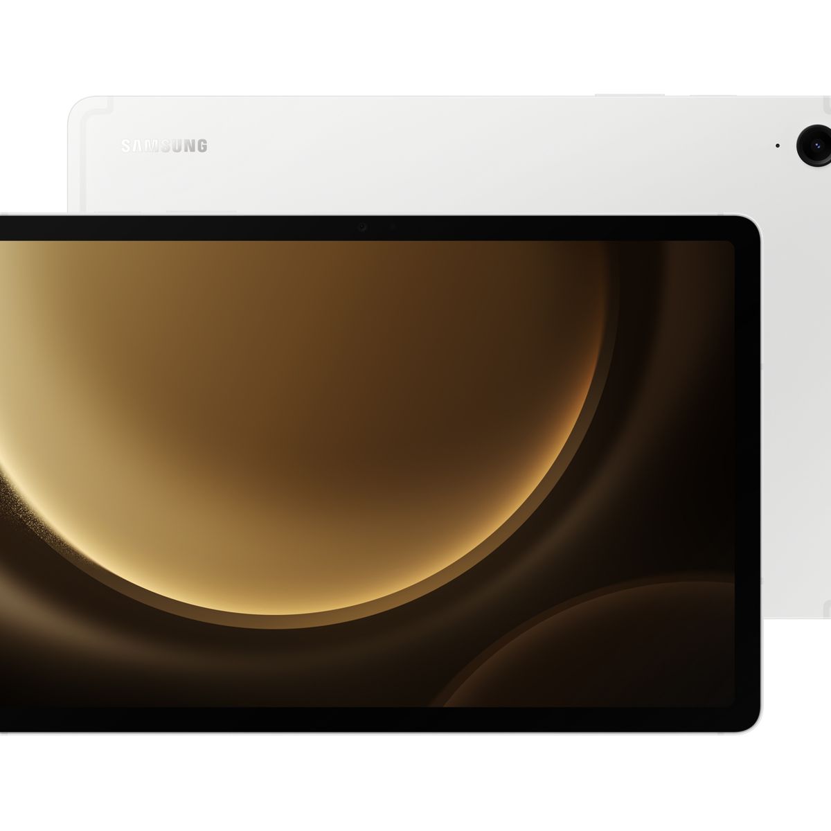 SAMSUNG - Samsung Galaxy Tab S9 FE + Book Cover - Silver