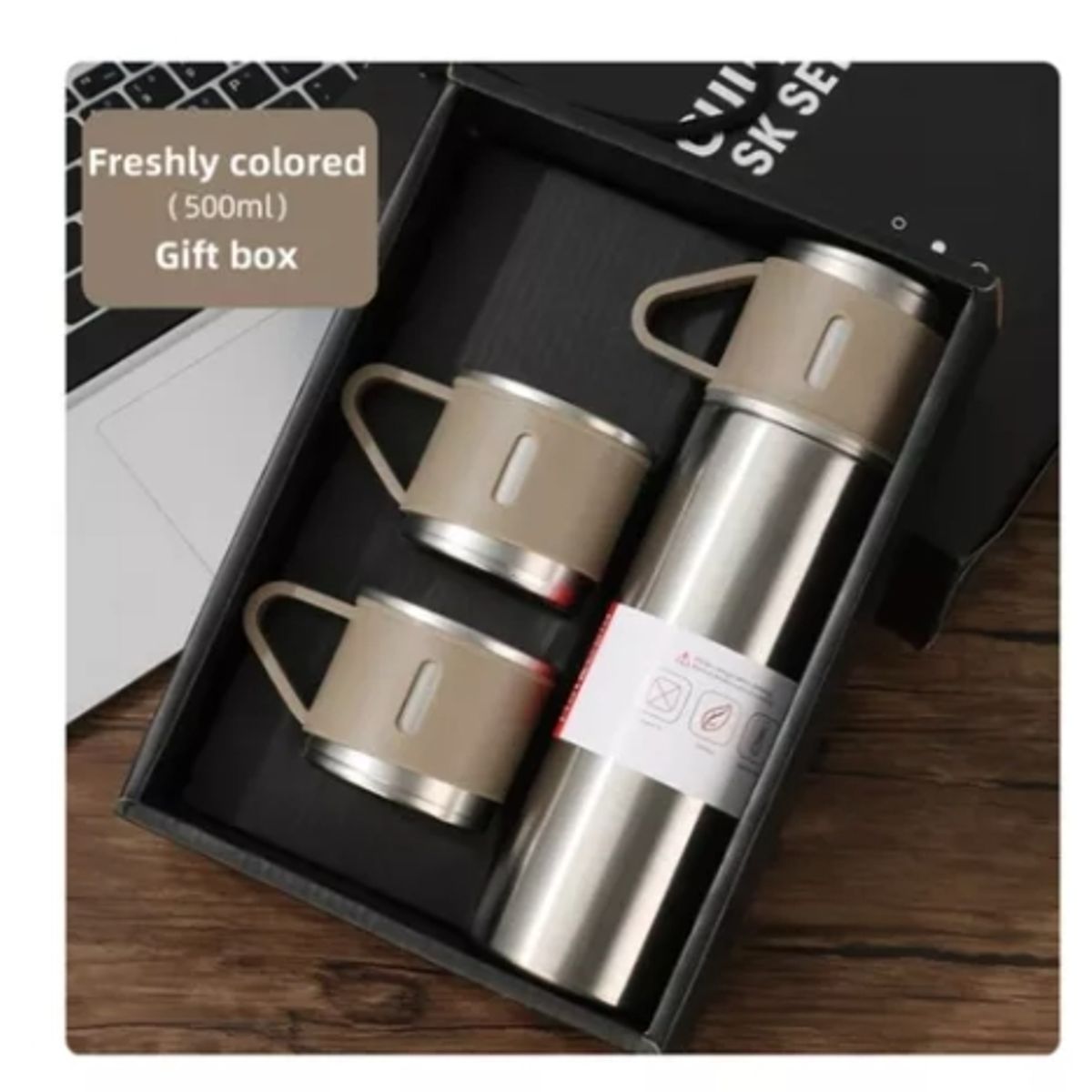 GENERICO - Set Termos Para Caliente Frio Termo Café Te + 3 Tazas 500 Ml