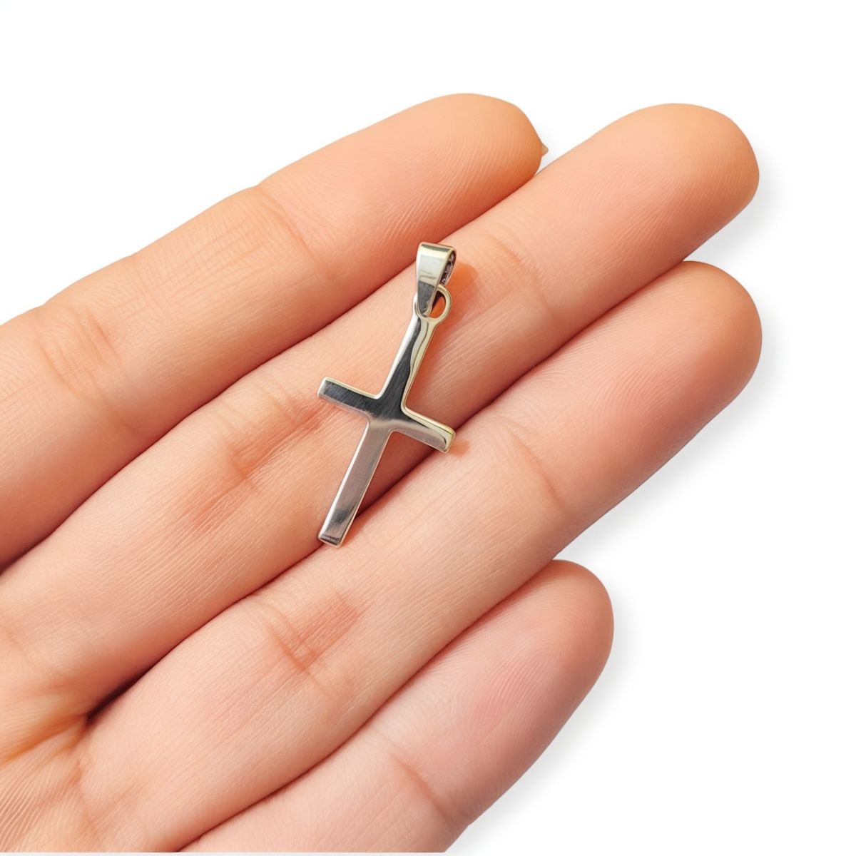 ANDREA COGGIOLA JOYAS - Colgante Cruz Lisa Plata Fina 925