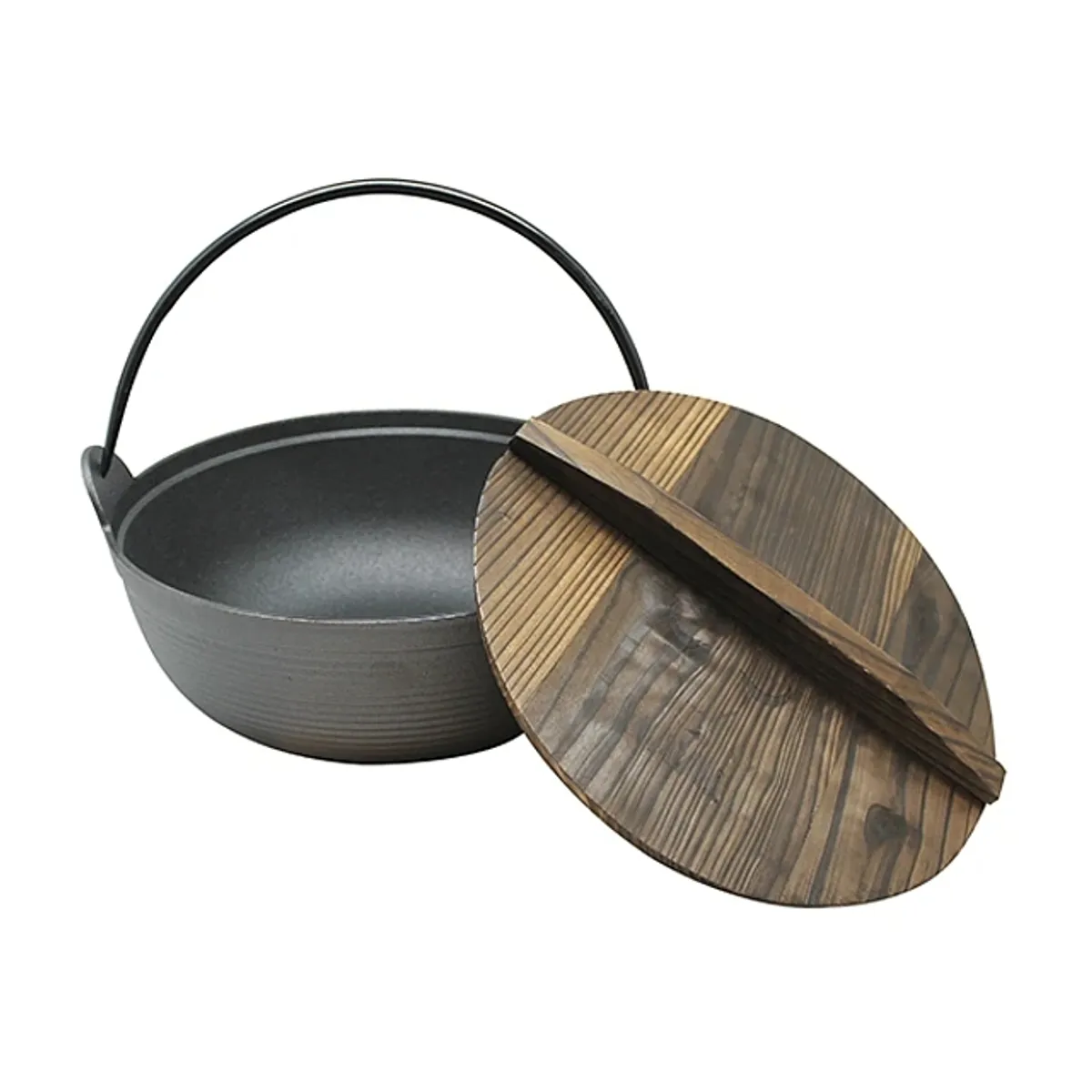 WAYU - Olla Con Tapa De Madera Wayu Iron Cast 25cm Cocina Parrilla