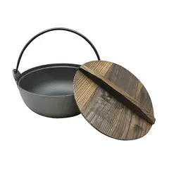 WAYU - Olla Con Tapa De Madera Iron Cast 25cm Cocina Parrilla