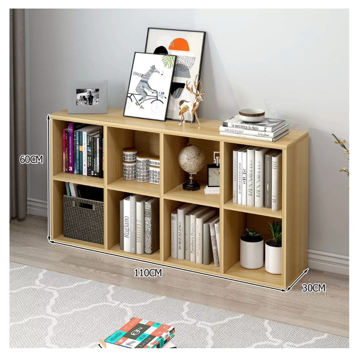 HOMER DESIGN - Organizador Multiuso Living Escritorio librero biblioteca 110x30x60cm