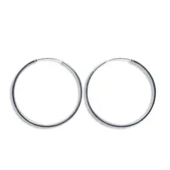 ANDREA COGGIOLA JOYAS - Aros Argollas Tubo Cuadrado 50mm Plata Fina 925