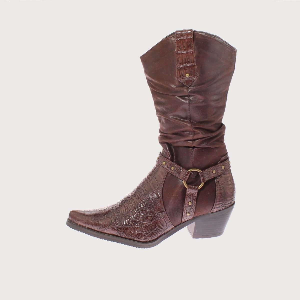 VIA FRANCA - Bota Vaquera Para Mujer Color Coffee