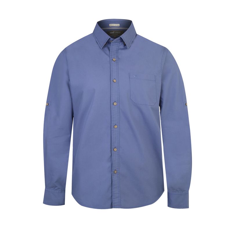 ROCKFORD - Camisa Algodón Orgánico Hombre Galiton Azul ROCKFORD