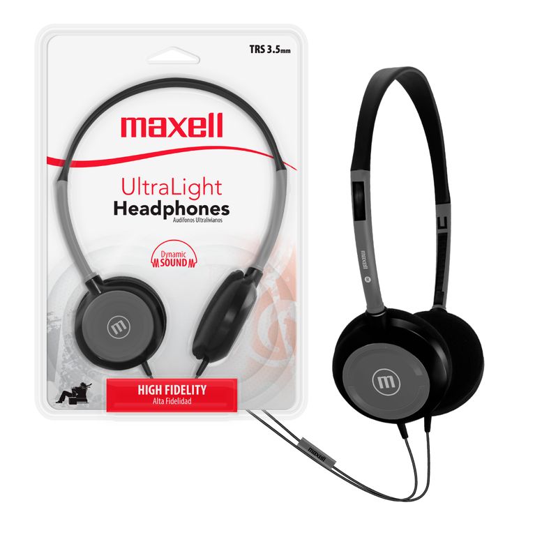 MAXELL - Audifonos HP-200 Maxell Dynamic Ultralight headphones TRSS