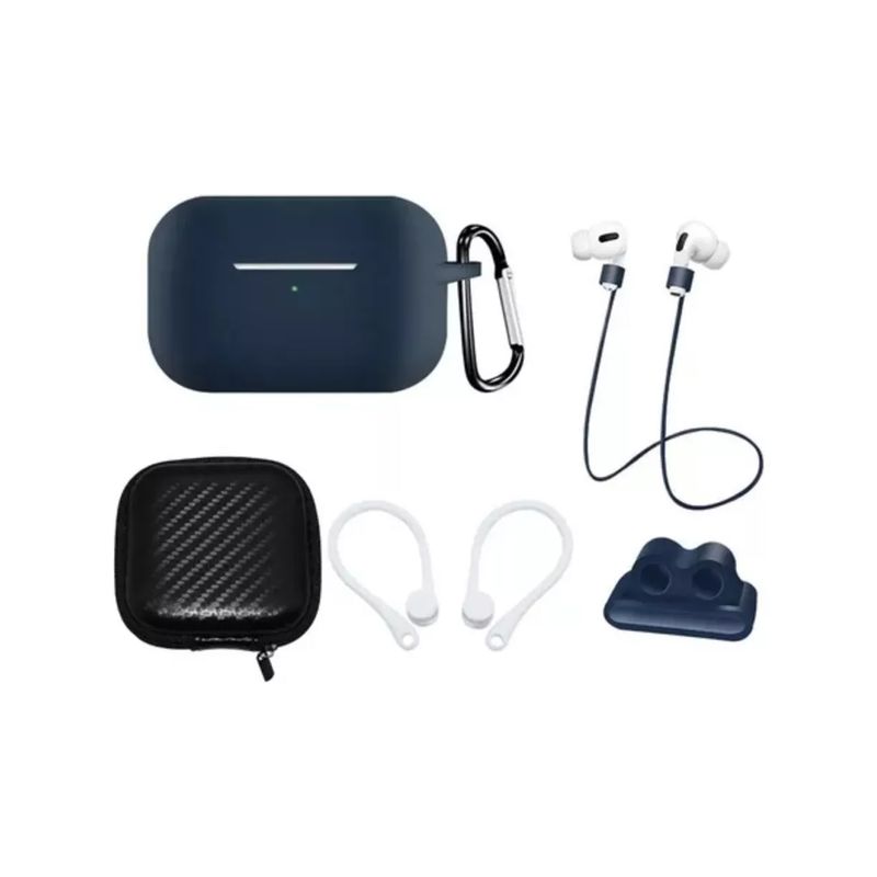 GENERICO - Carcasa Funda Estuche Para AirPods Pro / Kit 6 Accesorios