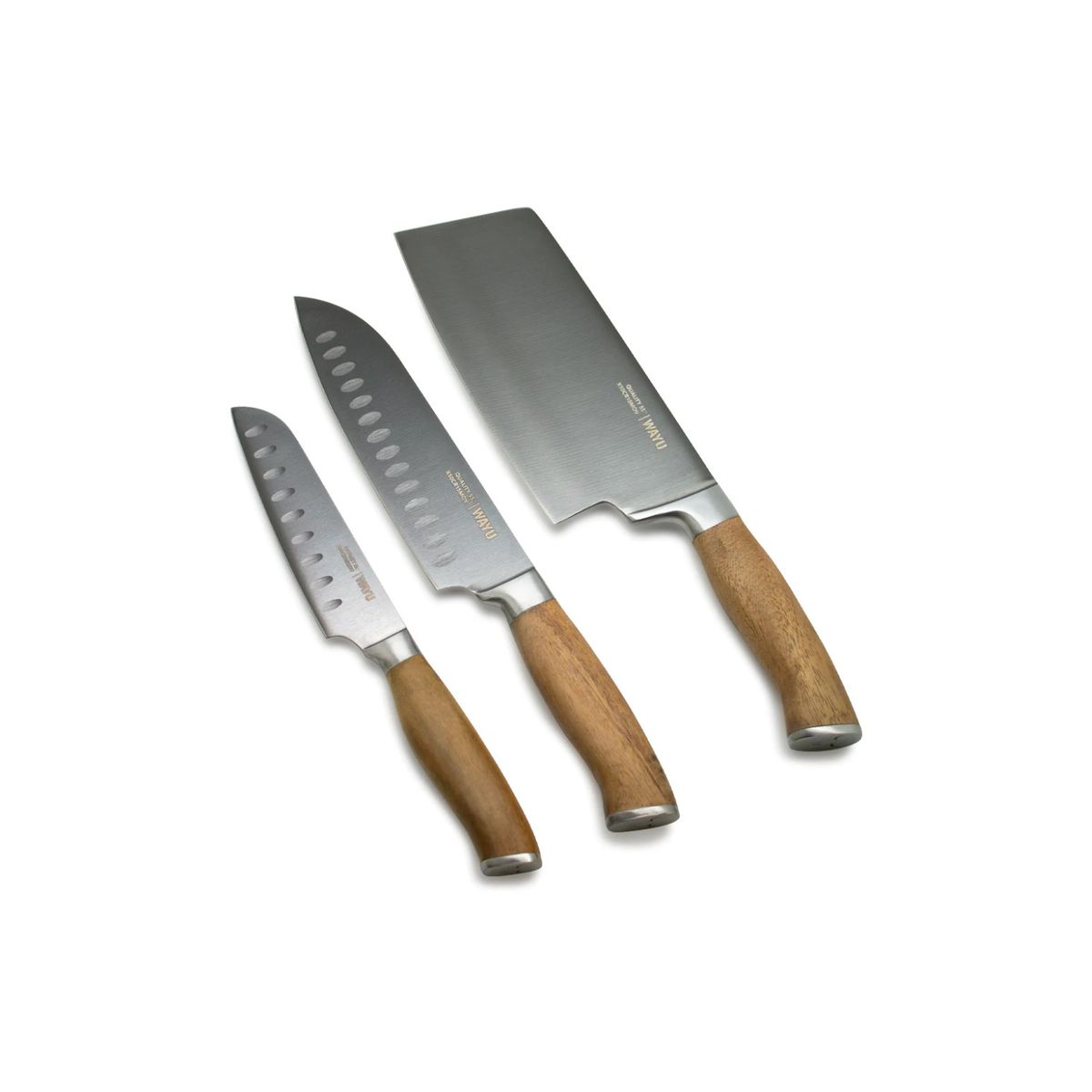 WAYU - Block Magnético Wayu Madera Acacia Con 3 Cuchillos Premium