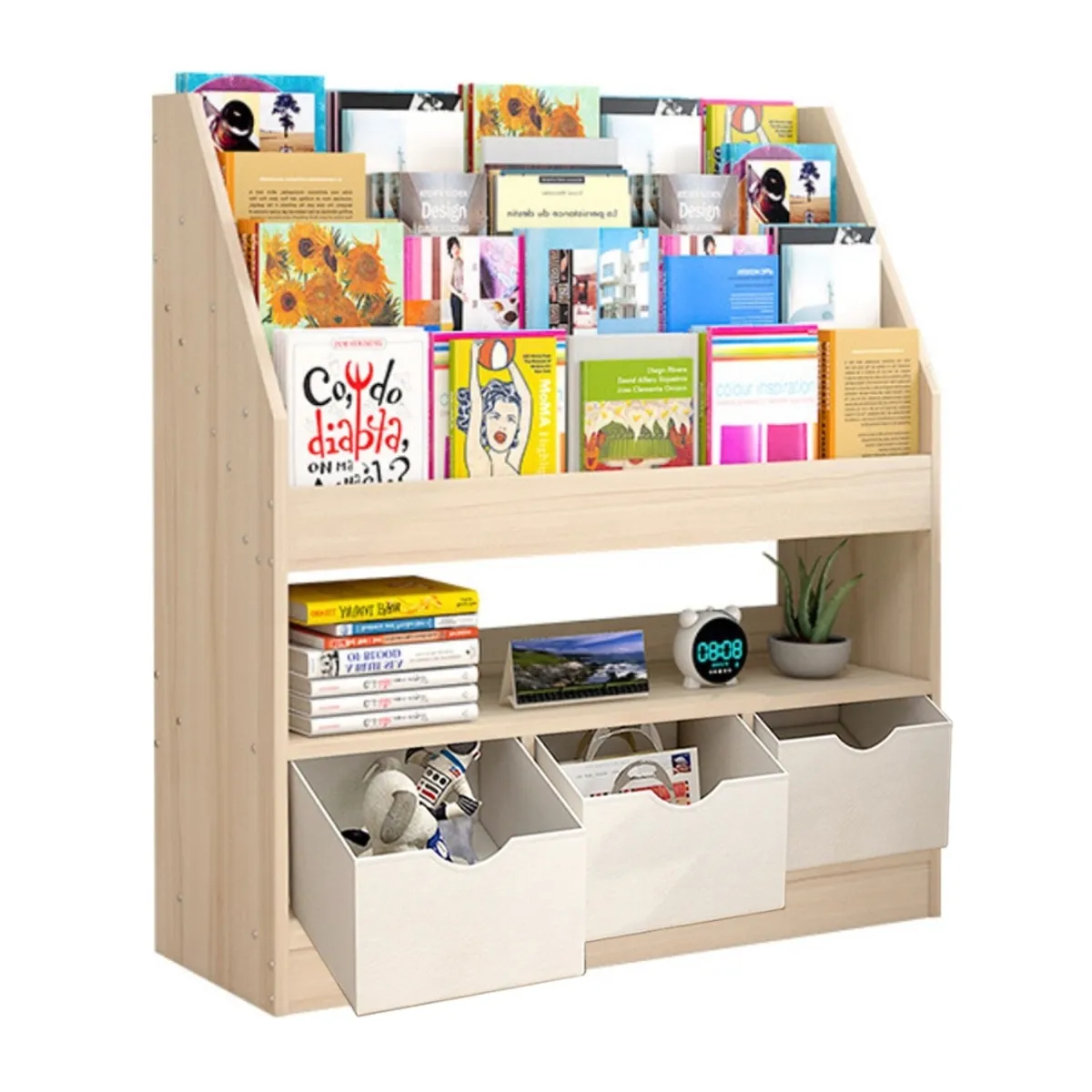 HOMER DESIGN - Organizador biblioteca librero Niño Multiuso Living 90x30x100 3tiras