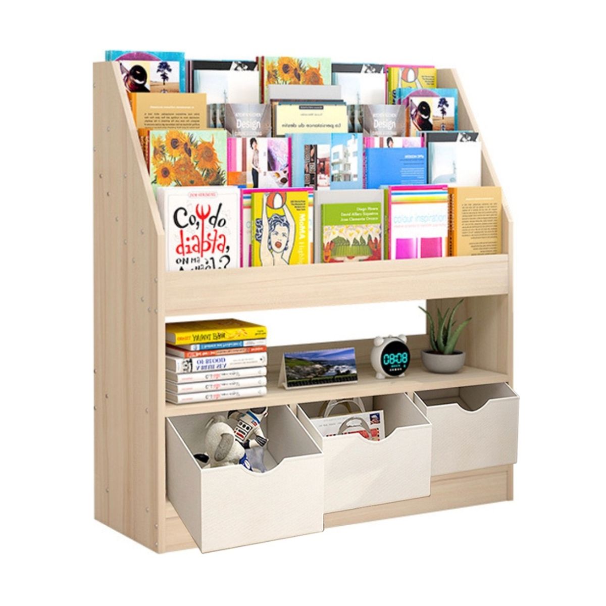 HOMER DESIGN - Organizador biblioteca librero Niño Multiuso Living 90x30x100 3tiras