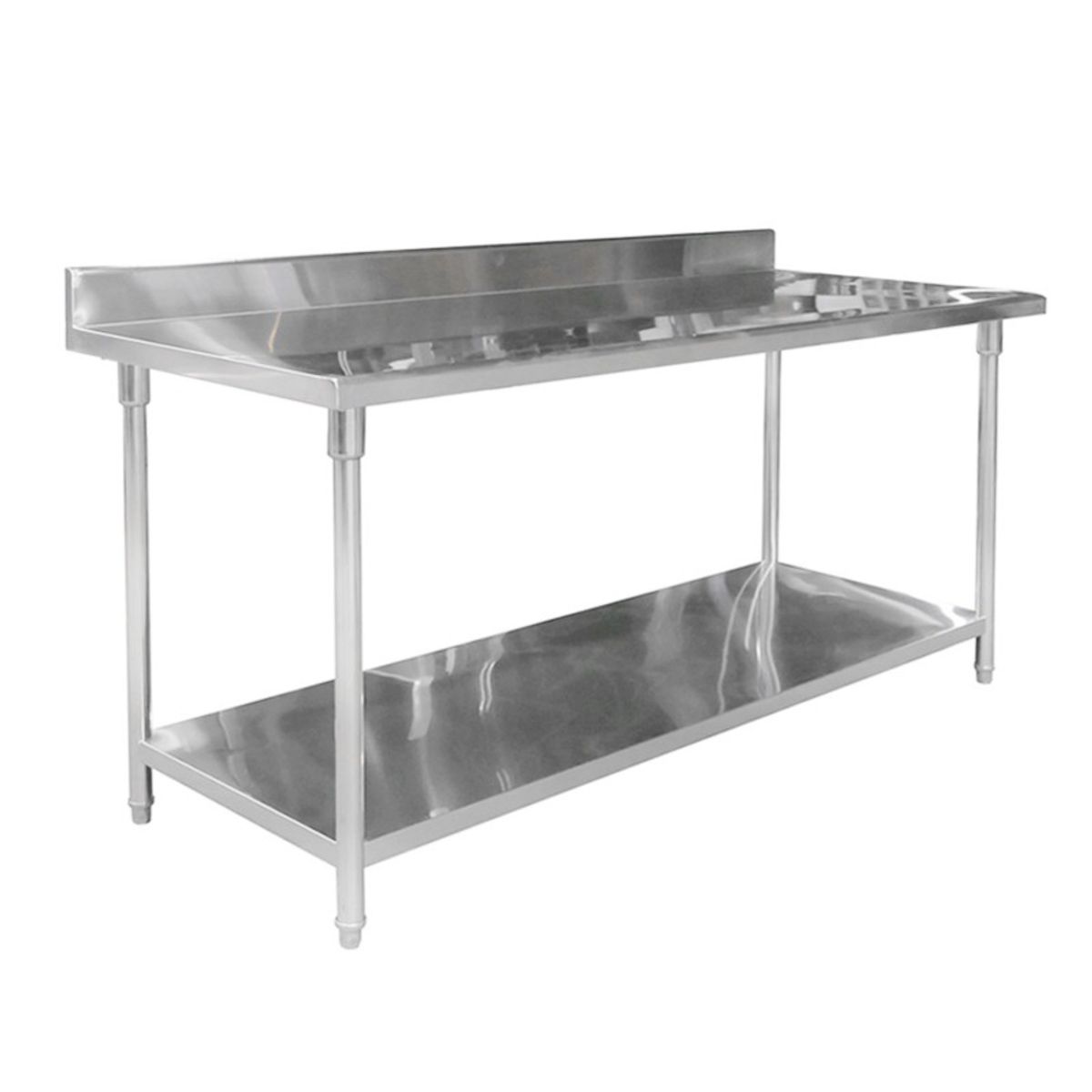IMAHE - MESÓN CON RESPALDO ACERO INOX 200 X 70 X 85 IMAHE