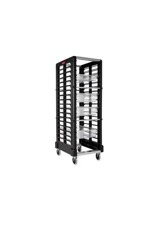 CARRO TRANSPORTA CAJA DE ALIMENTOS Y BANDEJAS NEGRO 3320BK